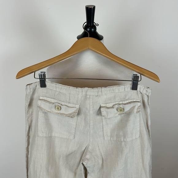 Juicy Couture khaki 100% linen lounge beach pants M medium - Picture 2 of 4